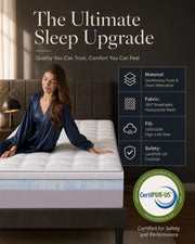 Queen Mattress Topper 4 Inch, Cooling Memory Foam Mattress Topper Queen Size with 2" Gel Foam & 2" Soft Pillow Top, Bamboo Viscose Cover, 21" Deep Pocket Mattress Pad (Queen)