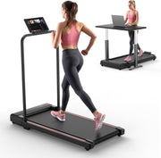 Walking Pad Treadmill for Home - Foldable Treadmills with Handle Bar Mini Portable Walk Pads Under Desk Small Spaces Compact Folding Electric Treadmills Office Walking and Running Machine Terluxra
