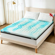 Extra Firm Mattress Topper Queen: 4" Dual Firmness Medium & Extra Firm