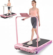 Walking Pad with Handle Bar, 3.0HP Foldable Walking Pad Treadmill with 12% Incline, 320 LBS Portable Treadmill with Shock Absorption for Home Office Small Spaces
