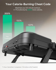Smart 11% Incline Treadmill, Walking Pad with AI Smart APP