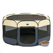 40.55-in Dog Playpen for Small Dogs & Puppies, Foldable Includes bowl, waterproof floor, pop-up design, home/travel/outdoor use