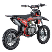 Lynx 125cc Dirt Bike, 4-Speed Semi-Automatic Pit Bike with Zongshen 4-Stroke Engine, Kick Start Gas Dirt Bike, 14"/12" Big Wheels, Air-Cooled Off-Road Motorcycle for Youth & Adults (Red)