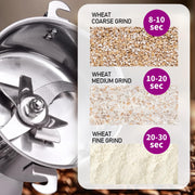 550g Grain Mill, 304 Stainless Steel Spice Grinder, 2000W High-speed Commercial Flour Mill, Superfine Flour Mill Grinder for Home, Grain Mill for Flour
