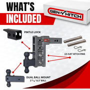Mega-Duty 7.5" Drop Hitch Ball Mount 2" Receiver 16,000 lbs USA