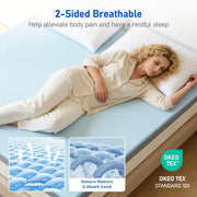 Extra Firm Mattress Topper Queen: 4" Dual Firmness Medium & Extra Firm