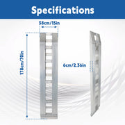 72 inch X 15 inch 6500LBS Aluminum Trailer Ramps Total Beavertail Hook End 1 Pair 2 Ramps