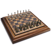 14 inches Wooden Chess Set with Metal Chess Pieces / 2.5'' King/Storage for Chessmen/Gift Package/Instructions/Classic Board Game