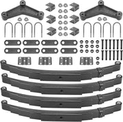 Replacement for SW5 5 Leaf Trailer Leaf Spring, 6000LB Tandem Trailer Axle Suspension Kit with 3000lb Capacity Double Eyes Leaf Springs, 2* U-Bolt and Hanger Kit