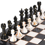 15" Large Chess Set for Adults with Weighted Acrylic Chess Pieces 3.5" King & Portable Folding Marbling Wooden Chess Board Travel Chess Sets Family Board Game Gift – Elegant Classic Chess Game