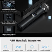 Dual UHF Auto Scan Handheld Wireless Microphone System PTU-71-2H