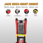 Floor Jack 2.5 Ton (5500 LBs) Hydraulic Low Profile Trolley Car Jack with Portable Storage Case, Lifting Range 3.5" to 14", Fit Use for Automotive Sedans, Red