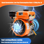 4-Stroke Diesel Engine, 3HP Go Kart Motor Engine with Recoil Start System
