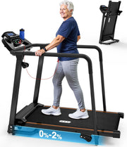 Treadmill for Seniors with Long Handrail-Walking Treadmill for Home