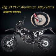Templar X 250cc 6 Speed Dirt Bike with Zongshen Engine Pit Bike Gas Dirt Bikes Adult Pitbike, Big 21"/18" Wheels! (Red)