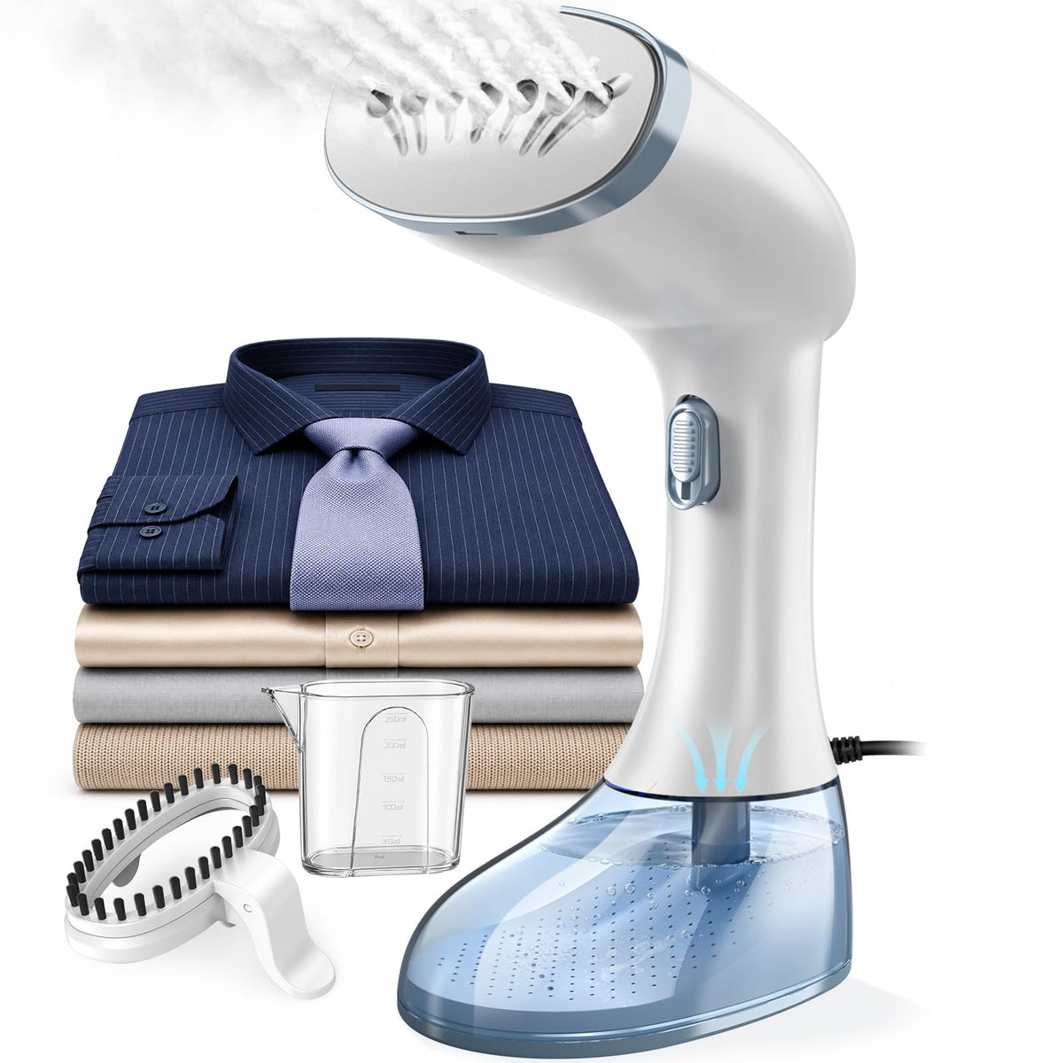 Steamer for Clothes, Clothes Steamer Handheld Garment Steamer with 3 Steam Settings, 380ml Water Tank, Fast Heat-Up Clothing Steamer for Wrinkle Removal on Garments & Curtains