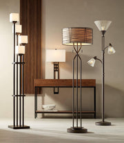 Marlowe 60 1/2" Tall Bronze Woven Metal Floor Lamp