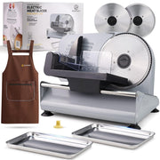 Meat Slicer, 200W Powerful Electric Food Slicer-Deli Meat Slicer Machine for Home Use for, Cheese, Bread, Vegetables-2 Round 7.5" Stainless Steel Blade, Child Lock Protection & Adjustable Thickness
