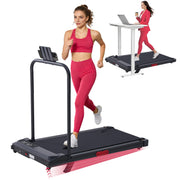 Small Treadmill for Home, Walking Pad Treadmill with Incline and Handle Bar 3.0HP Electric Under Desk Treadmill for Small Space, 0.6-7.6MPH Portable Mini Exercise Treadmills, 350LBS Capacity