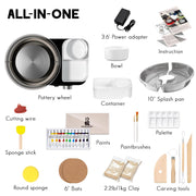 Pottery Wheel for Kids - Mini Pottery Kit for Adults Beginners Complete Pottery Set with 6" Rotating Turntable, 2.2lb Clay, Teens Art Supplies Sculpting Tools, Craft Gifts for Boys Girls