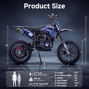 40cc 4-Stroke Dirt Bike for Kids 5-10 - 25MPH Gas Powered Mini Motorcycle