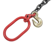 3/8" x6' G80 15" Long Shank J Hook Tow Chain Recovery w/Eye Cradle Grab Hook - 7100 LBS WLL - Rollback Towing Chain for Car Wrecker Recovery Flatbed Trailers Truck - Towing Equipment