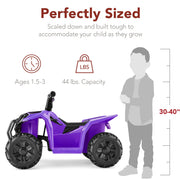 6V Kids Ride On Toy, 4-Wheeler Quad ATV Play Car w/ 1.8MPH Max Speed, Treaded Tires, Rubber Handles, Push-Button Accelerator - Purple