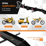600LBS Heavy Duty Steel Motorcycle Carrier with Loading Ramp