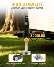 8000 lbs A-Frame Trailer Jack, Heavy Duty Trailer Tongue Jack