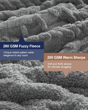 Ultra Soft Sherpa Weighted Blanket for Adults, 60"x80" 15lbs Heavy Blankets Cozy Comfort for Relaxing Nights, Double-Sided Fluffy Sherpa & Fleece, Double Inner Layers-No Bead Bunching, Even Weight