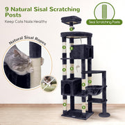 Giant Cat Tree for Indoor Large Cats, 83in, F83, Dark Grey XXL Cat Tower with 9 Scratching Posts for 20lb+ Heavy Duty Large Adult Cats