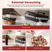 Vacuum Sealer Machine, 230W 95KPa Food Sealer Built-in Cutter & Bag Storage Upgraded 10-in-1, Double Heat Seal for Dry & Moist Food, Easy-Lock Handle, Vacuum Hose, Includes 1 Roll + 10 Pre-cut Bags
