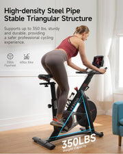 Exercise Bike, Magnetic Stationary Bike for Home with App Training Smart Bluetooth Tracking, Quiet Magnetic Resistance, Tablet Mount and 350 lb Capacity for Home Gym Cycling Workouts