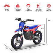 SX-E500 36V Electric Bike, 700W Electric Motorcycle 21.7 mph Max Speed & 15.5 Mile Range, 3-Speed Electric-Dirt-Bike for Kids Ages 4-8