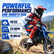 50cc Dirt Bike Gas Powered 2 Stroke Powerful Off Road Gas Bike for Kids