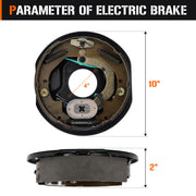 4Pcs 10" x 2-1/4" Electric Trailer Brake Assemblies for 3,500lbs, Left and Right