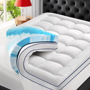 Premium Dual Layer 4 Inch Memory Foam Mattress Topper, 2 Inch Gel Memory Foam and 2 Inch Pillow Top Mattress Pad Cover for Back Pain, Extra Thick Comfort Support（King 78"x80"）