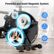 16-Level Dual-Rail Magnetic Rowing Machine, Advanced LCD Monitor, Standard Seat, Gray, 265 lb Capacity