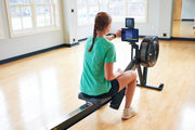 16-Level Dual-Rail Magnetic Rowing Machine, Advanced LCD Monitor, Standard Seat, Charcoal, 300 lb Capacity