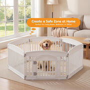 Dog Playpen 6-Panel, 24IN Puppy Playpen, Stable Dog Play Pen Indoors/Outdoor with Secure Locking Door, Plastic Pet Fence for Small & Medium Dogs