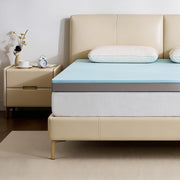 Extra Firm Mattress Topper Queen: 4" Dual Firmness Medium & Extra Firm