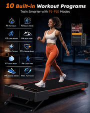 Walking Pad Treadmill with Auto Incline 12%-12Level, Quiet BLDC EvoDrive