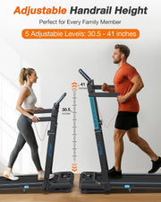 Foldable Treadmill with Auto Incline, 400 LBS, Adjustable Height
