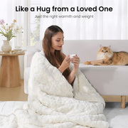 King Size Weighted Blankets for Adults 15lbs,Cream White,80" x 87"