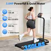 Walking Pad Treadmill for Home - 3.0HP Tread Mills with with 9% Incline, Compact Walk Pad Running MachineIndoor Foldable for Small Spaces Under Desk Office
