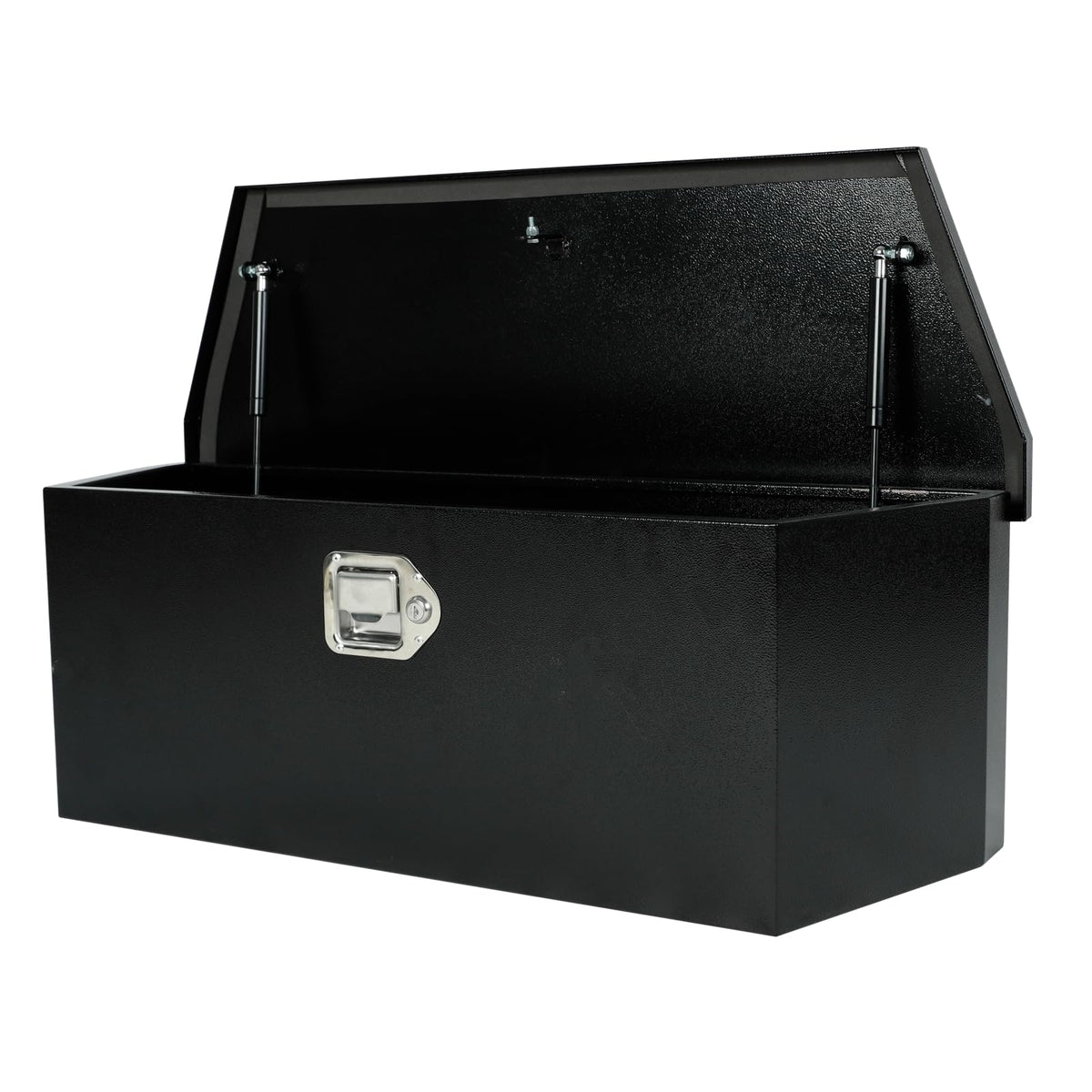 35"X12"X12" Truck Tool Box Black Heavy Duty Steel Metal Trailer Tongue Box Pick Up Storage Organizer w/Lock & Keys