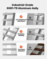 Aluminum Trailer Ramps, 2PCS 96 x 15 in, Heavy-Duty Truck Ramp Set, 10000LBS Combined Capacity ATV Loading Ramps for Pickup Trucks, Motorcycles, Lawn Mowers, Cars, Farm Tractors, Carts