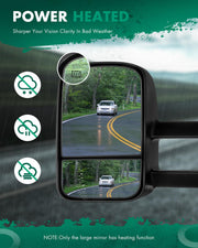 Towing Mirrors fit 2014-2017 for Silverado for Sierra 1500 2015-2016 for Silverado for Sierra 2500HD 3500HD Pickup Tow Mirror Power Heated