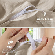100% Linen Duvet Cover Set King Size,Durable Comforter Cover