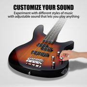 Electric Bass Guitar 4 String Bass Guitar Kit-Sunburst